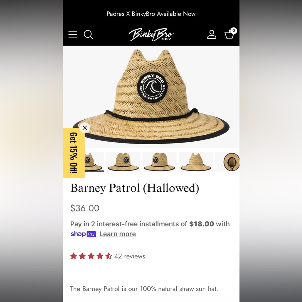 BinkyBro Straw Sun Hat - Infant